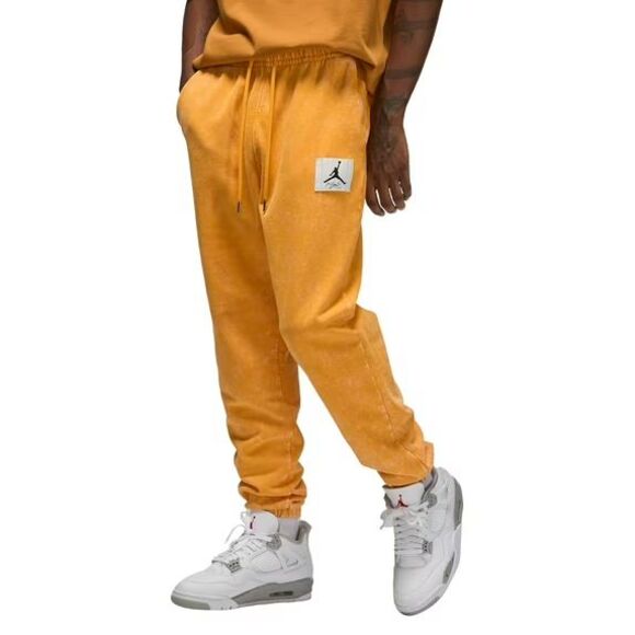 Jordan Flight Essential Statement Fleece Pants - Taxi Yellow/White - Picture 1 of 6
